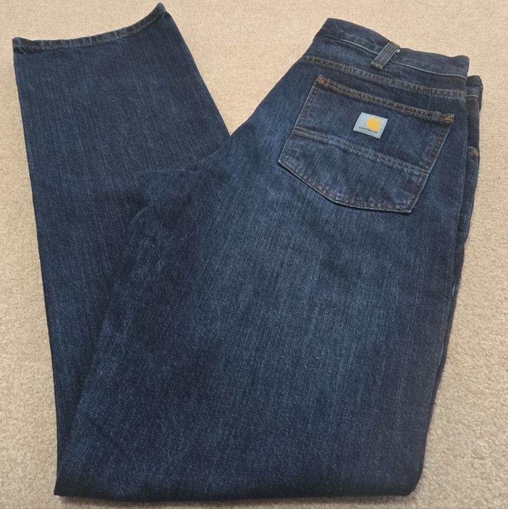 Carhartt BD5119-M Relaxed Fit 5-Pocket Jeans Mens 34X36 Dark Wash Blue NWOT